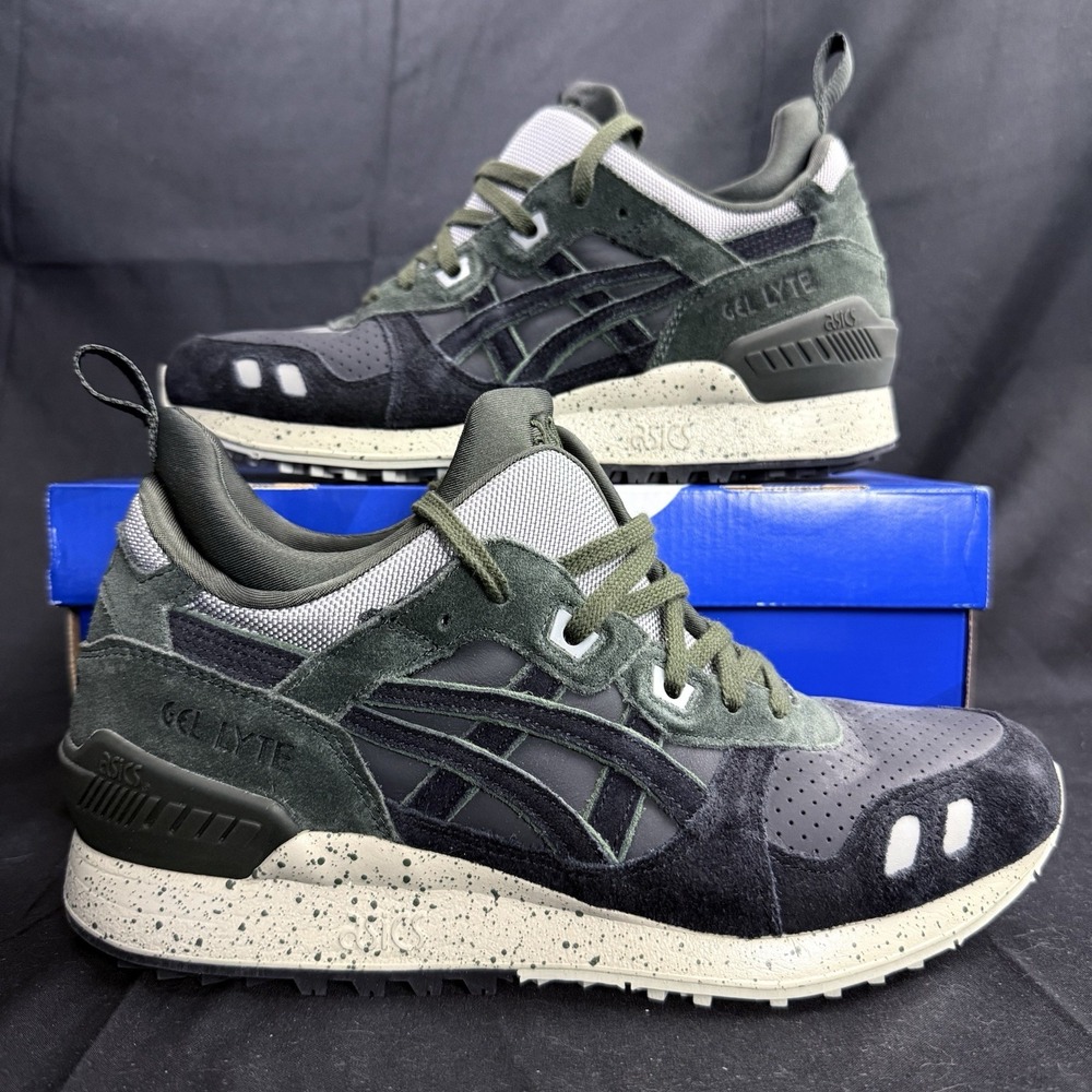 Men's Size 8 Asics Gel Lyte MT x Haven Forest Green Black Suede H7G3K Sneakers